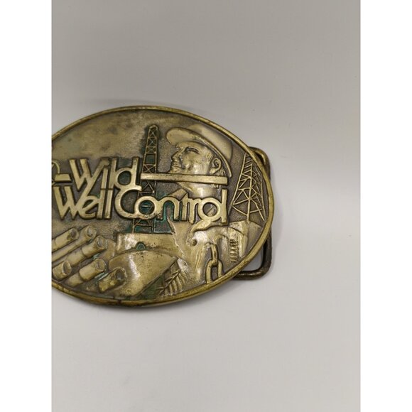 Vintage WILD WELL CONTROL Brass Limited Edition Belt Buckle - Picture 3 of 10